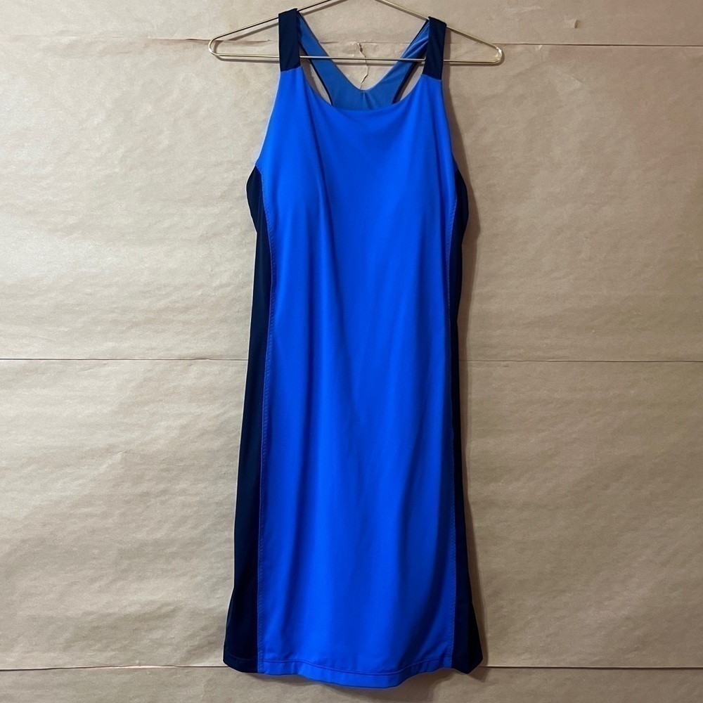 Athleta | Caspian Colorblock Racerback Swim Dress Athletic Exercise Dress Size S